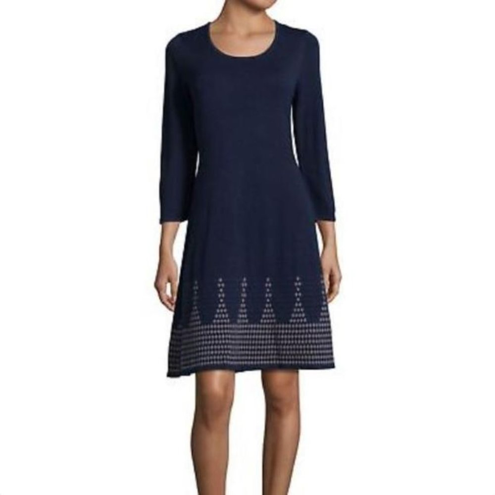 Nine West Sweater Dress with Argyle print